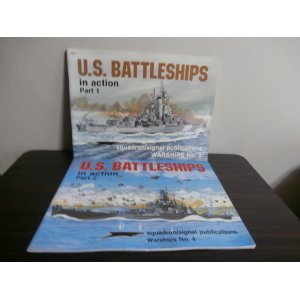 画像: U.S.BATTLESHIPS in action part1、part2　の2冊（米戦艦写真集）